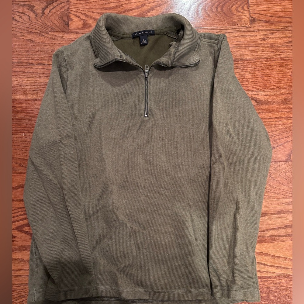 Banana Republic Green Half-Zip Sweater